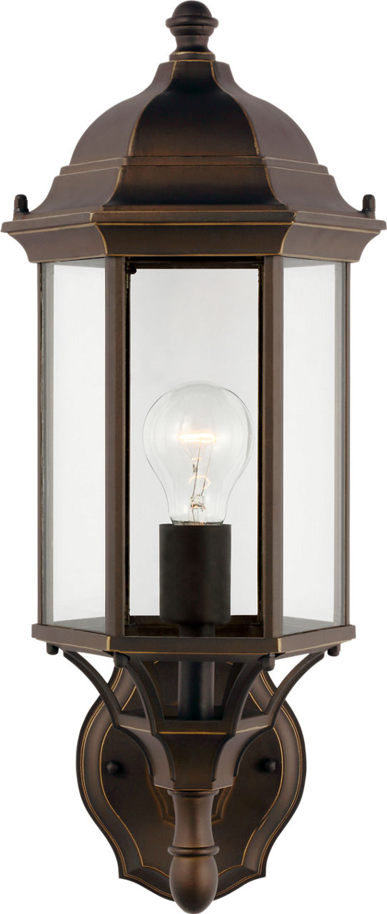 Sevier Medium Uplight Wall Lantern in Antique Bronze with Clear Glass Panels Bulb(s) Not Included