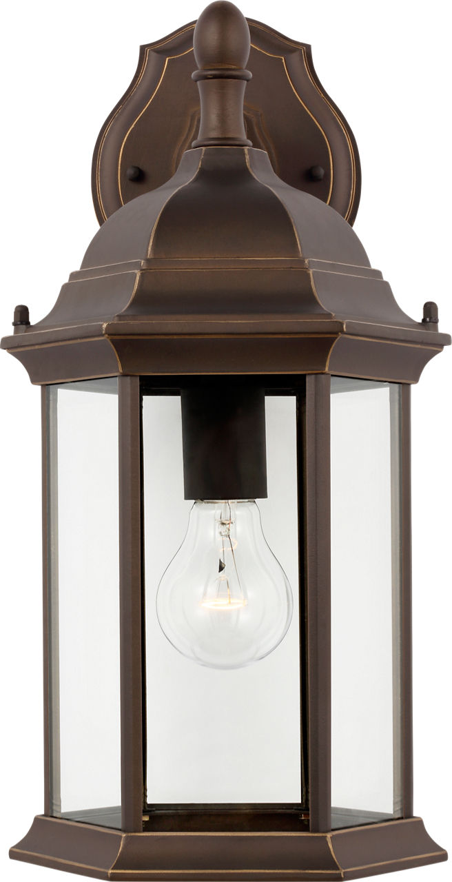 Sevier Medium Downlight Wall Lantern in Antique Bronze with Clear Glass Panels Bulb(s) Not Included