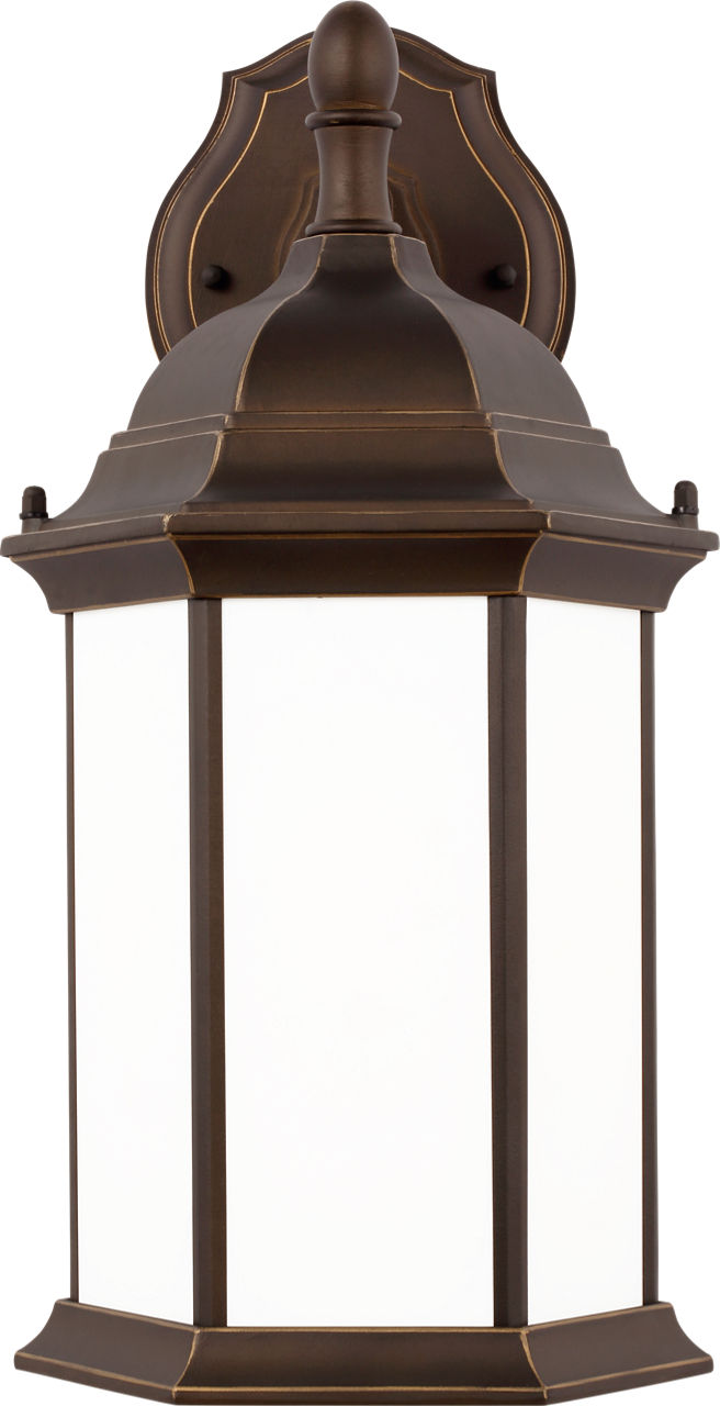 Sevier Medium Downlight Wall Lantern in Antique Bronze with Satin Etched Glass Panels Bulb(s) Not Included