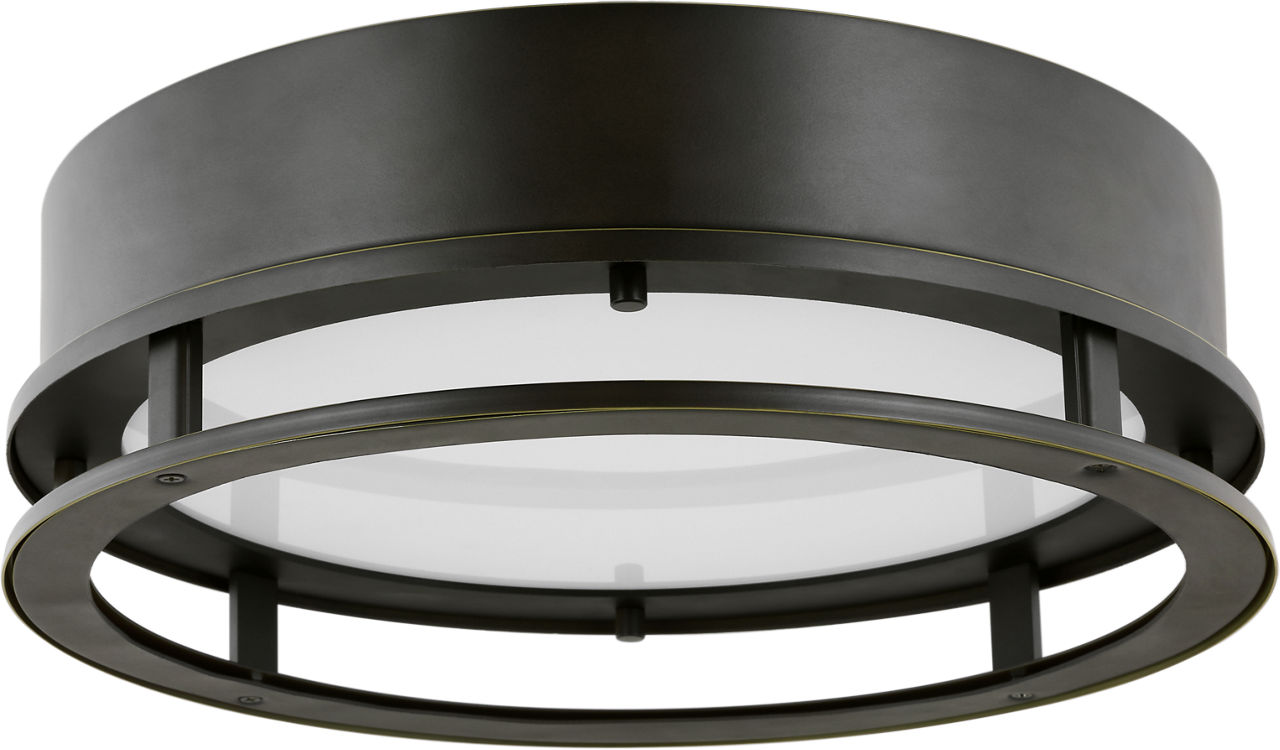 Union LED Outdoor Flush Mount Antique Bronze Bulbs Included