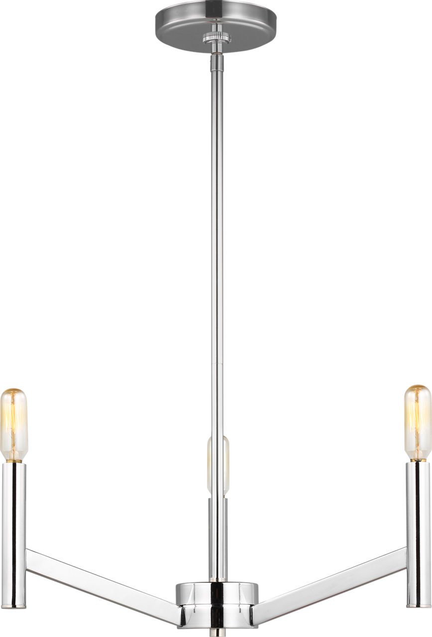 Vector Three Light Chandelier Chrome