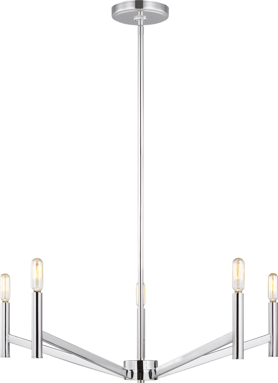 Vector Five Light Chandelier Chrome