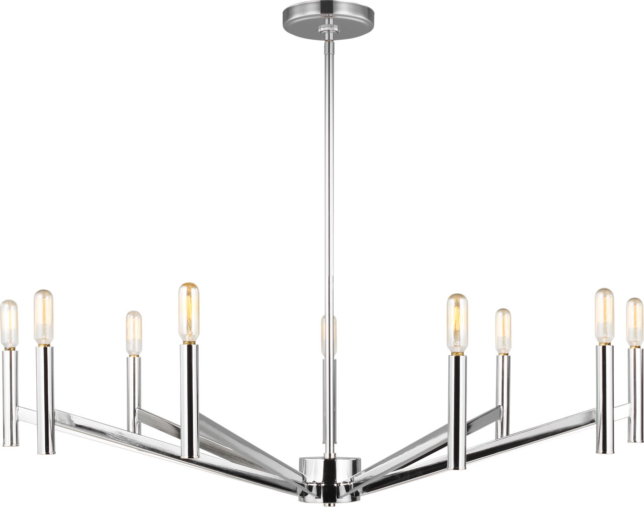 Vector Nine Light Chandelier Chrome