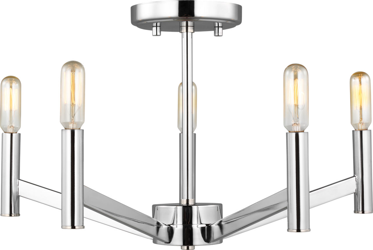 Vector Five Light Semi-Flush Mount Chrome