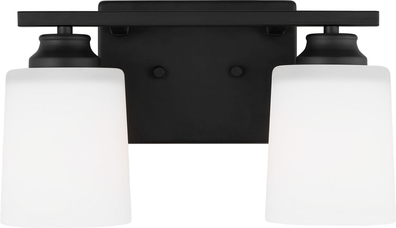 Vinton Two Light Wall/Bath Sconce in Midnight Black Bulb(s) Included