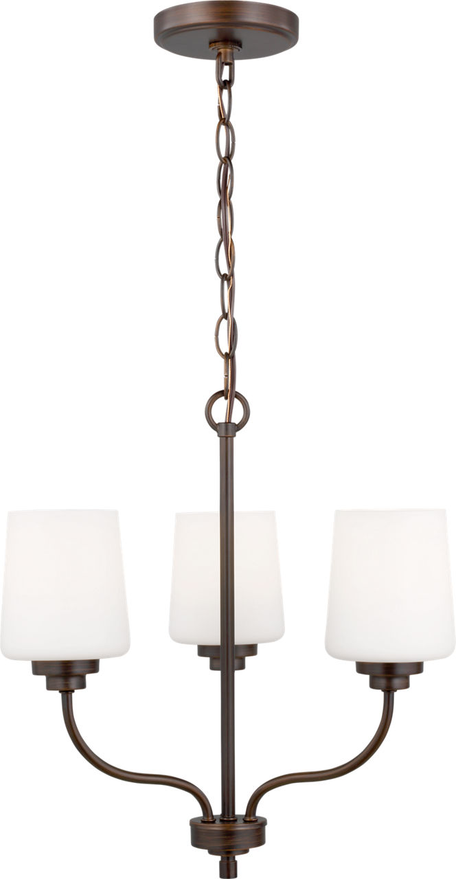 Windom Three Light Chandelier Bronze