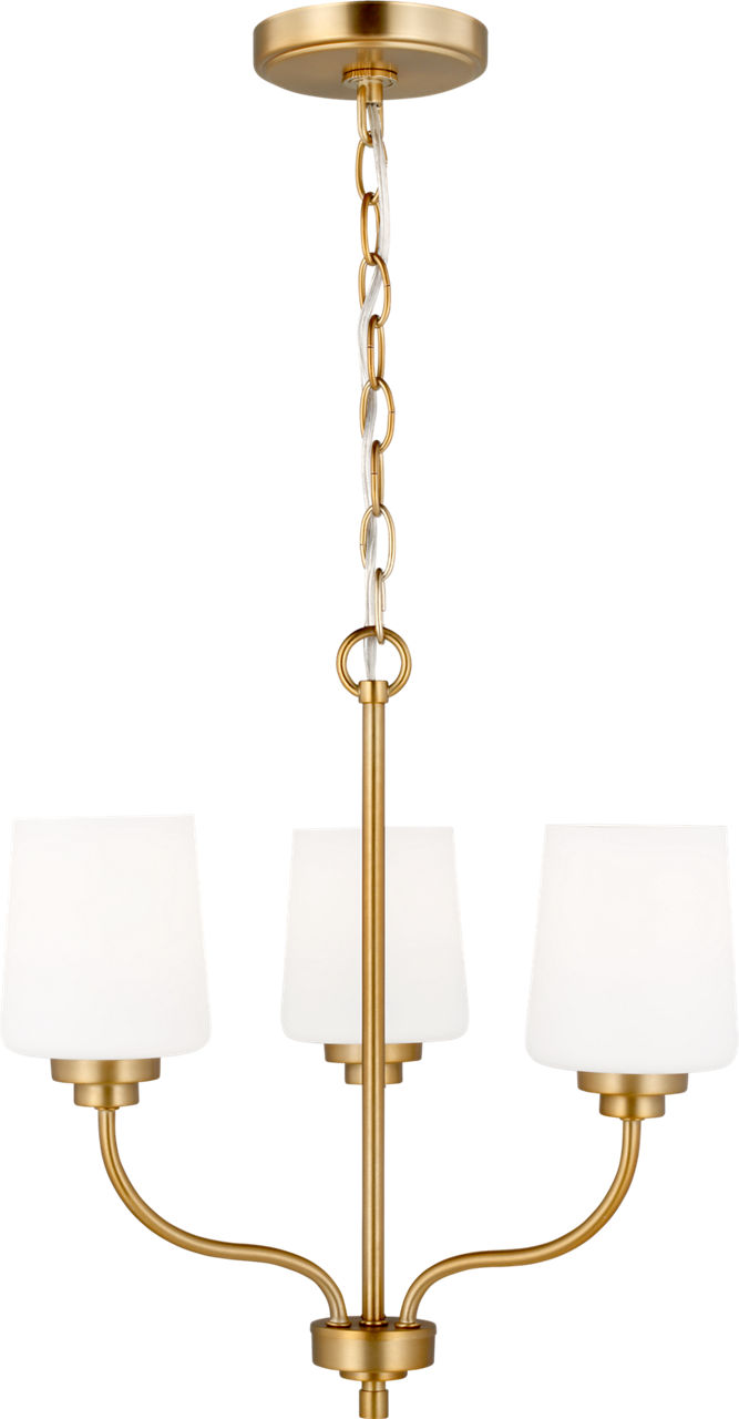Windom Three Light Chandelier Satin Brass