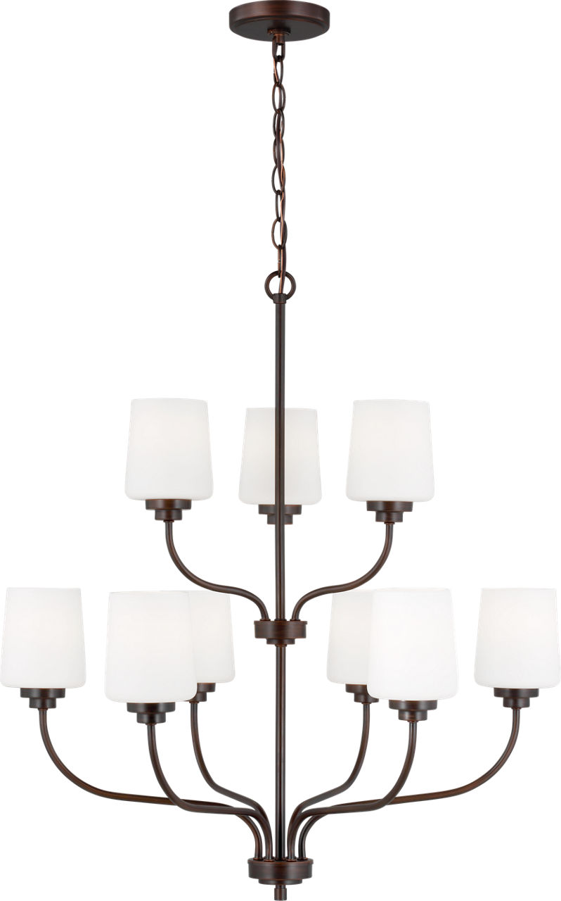 Windom Nine Light Chandelier Bronze