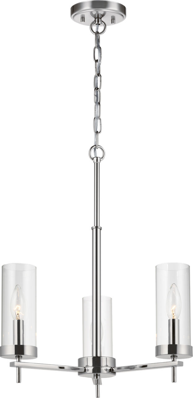 Zire Three Light Chandelier in Chrome