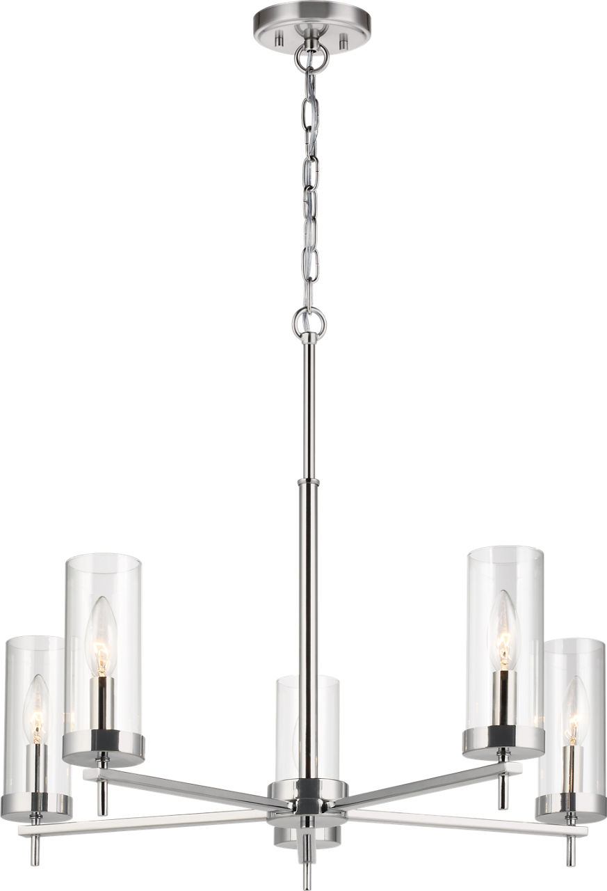 Zire Five Light Chandelier in Chrome