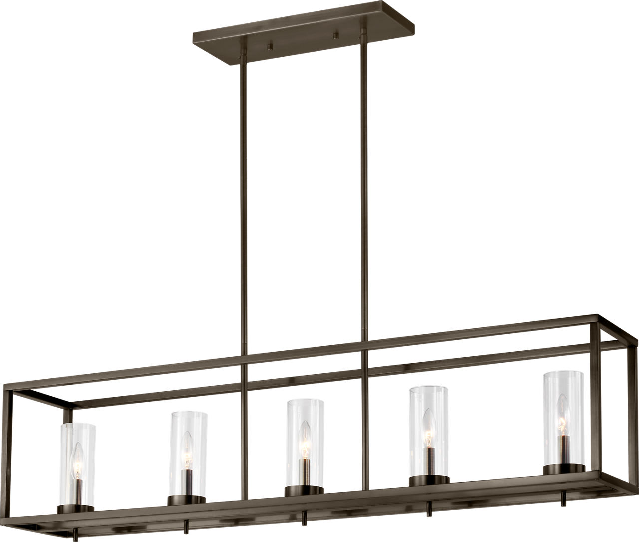 Zire Five Light Linear Pendant in Pewter Bronze