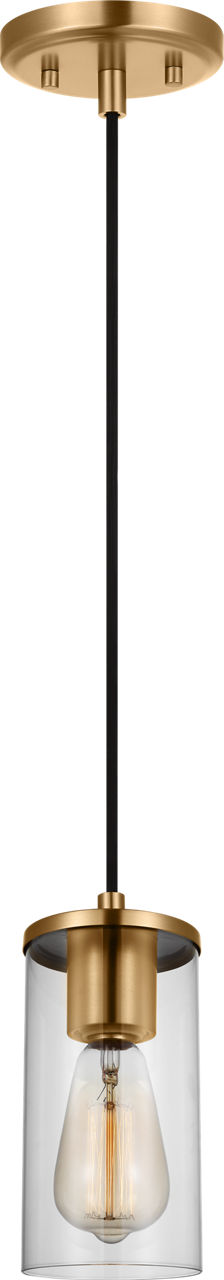 Zire One Light Mini-Pendant in Satin Brass