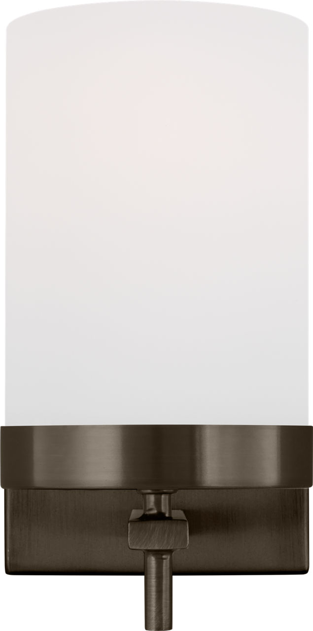 Zire One Light Wall / Bath Sconce in Pewter Bronze Bulbs IIncluded