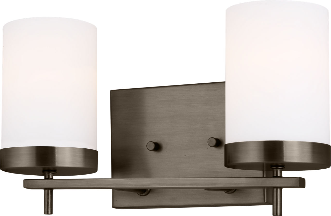 Zire Two Light Bath Pewter Bronze Bulbs Included