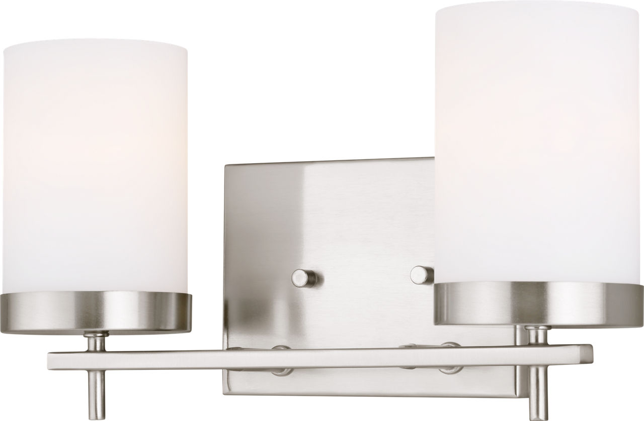 Zire Two Light Bath Brushed Nickel Bulbs Included