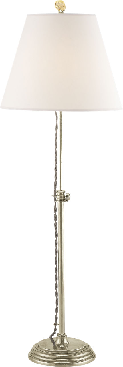 Wyatt Accent Lamp in Antique Nickel with Linen Shade