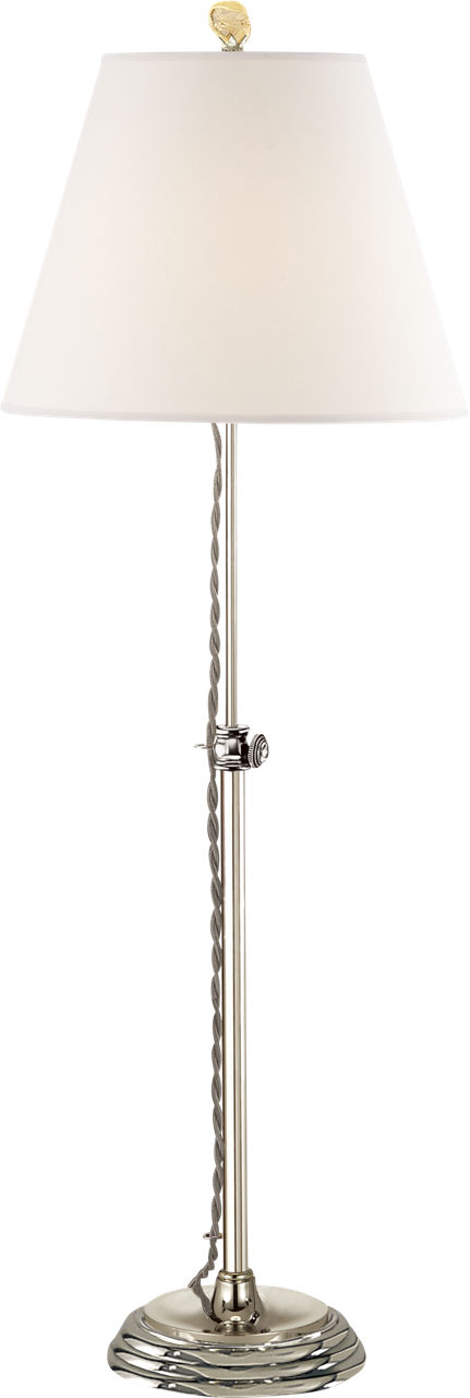 Wyatt Accent Lamp in Polished Nickel with Linen Shade