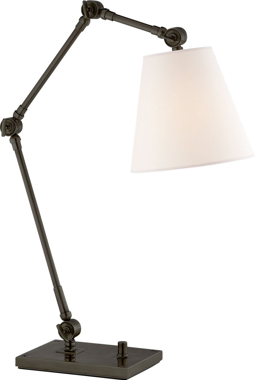 Graves Task Lamp in Bronze with Linen Shade