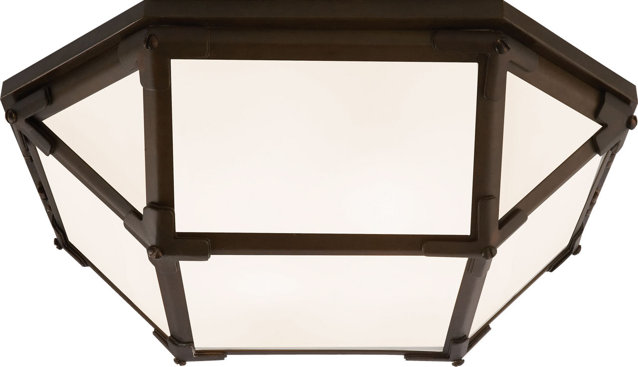 Morris Flush Mount in Antique Zinc with White Glass