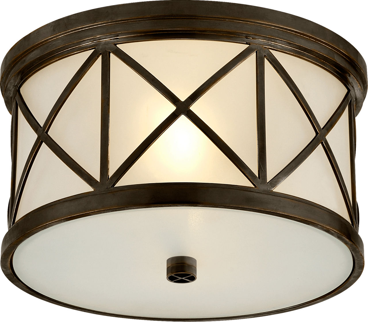 Montpelier Small Flush Mount in Bronze with Frosted Glass