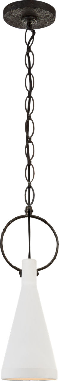 Limoges Small Pendant in Natural Rust with Plaster White Shade