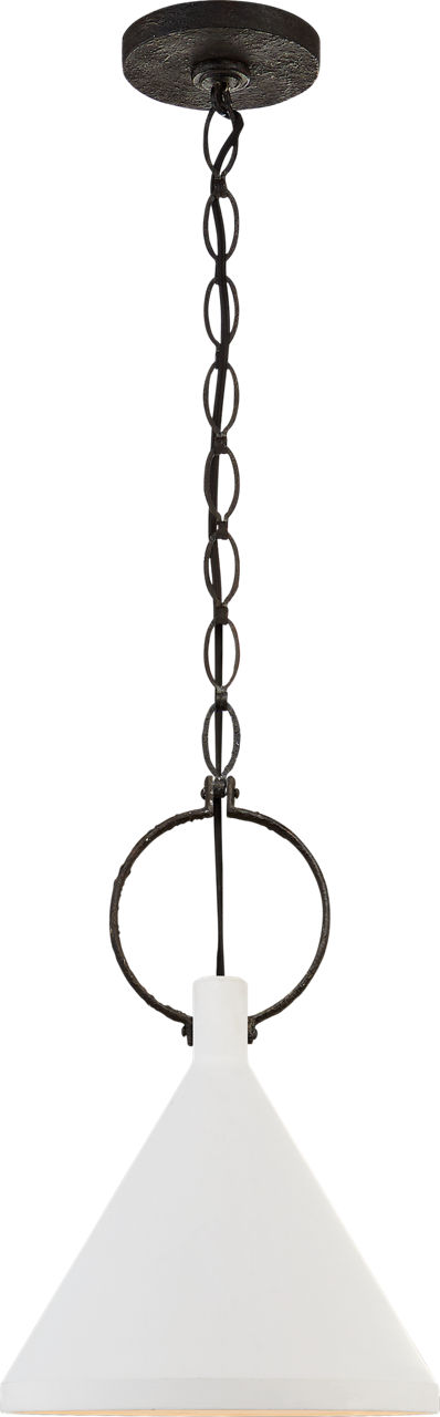 Limoges Medium Pendant in Natural Rust with Plaster White Shade