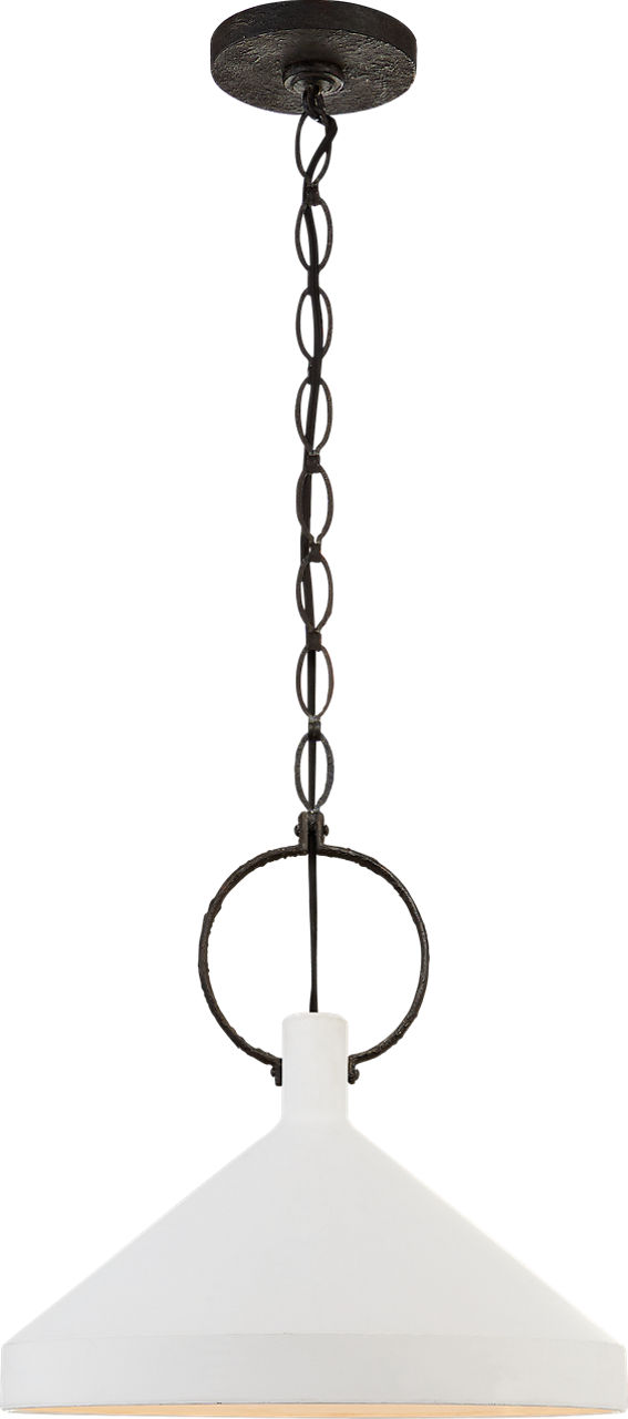 Limoges Large Pendant in Natural Rust with Plaster White Shade