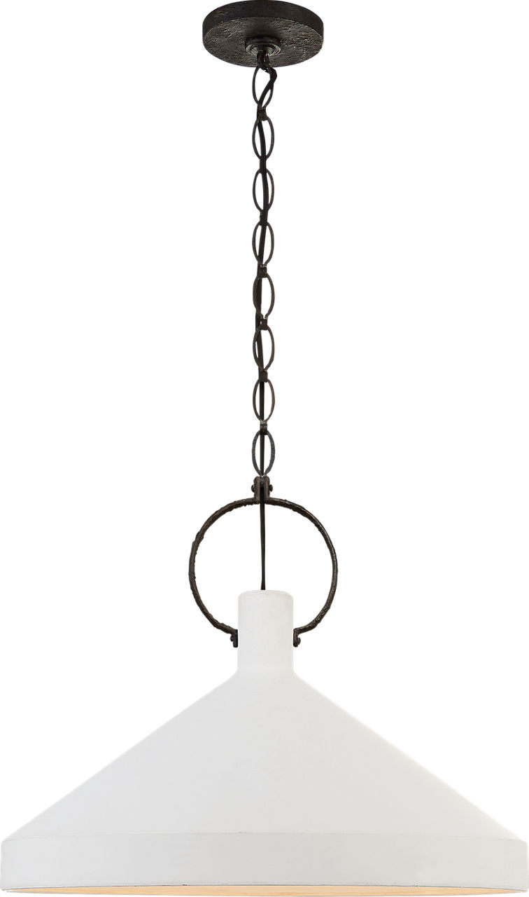 Limoges Grande Pendant in Natural Rust with Plaster White Shade