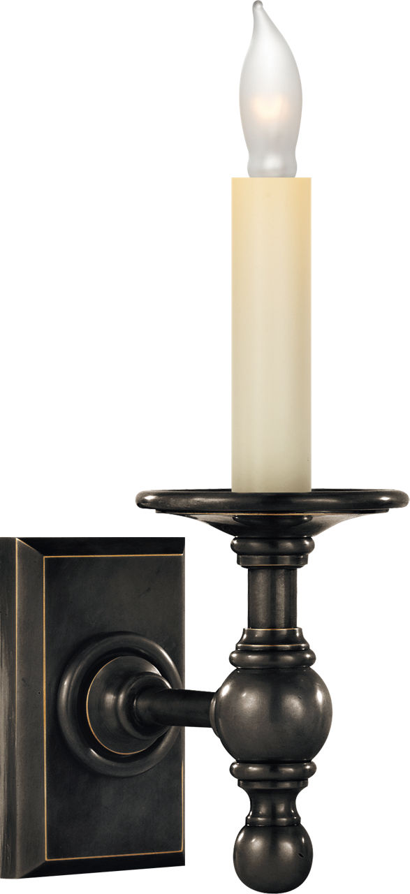 Single Library Classic Sconce in Bronze