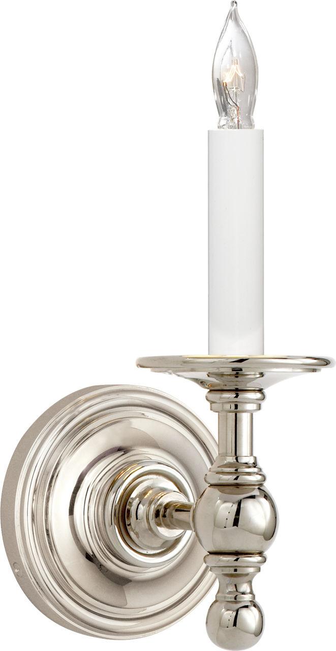 Classic Single Sconce in Polished Nickel