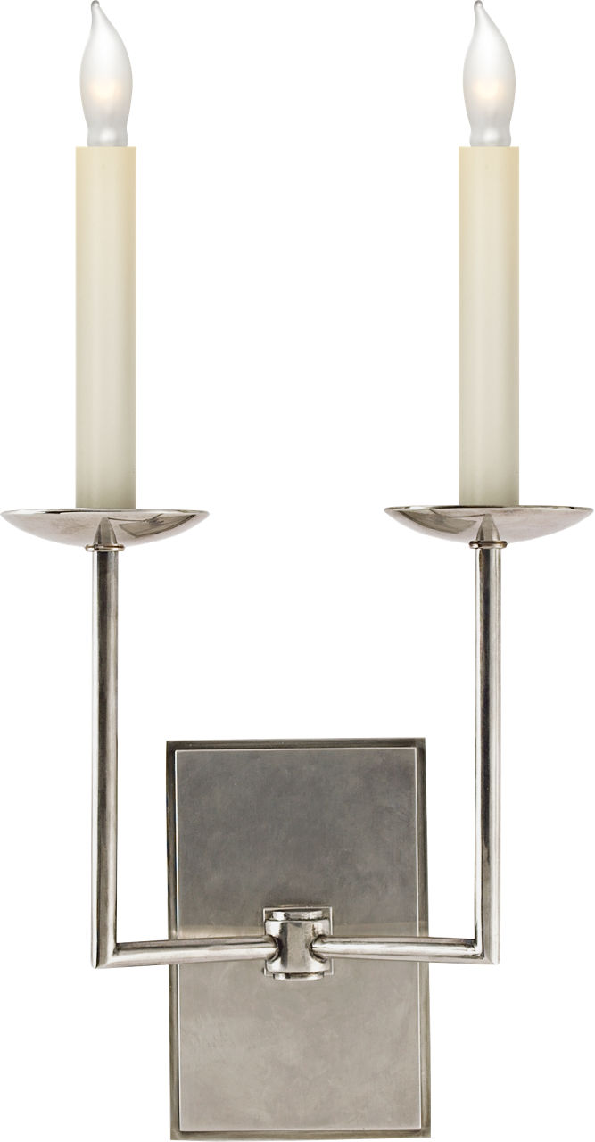 Right Angle Double Sconce in Antique Nickel