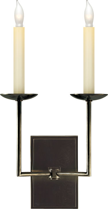 Right Angle Double Sconce in Bronze