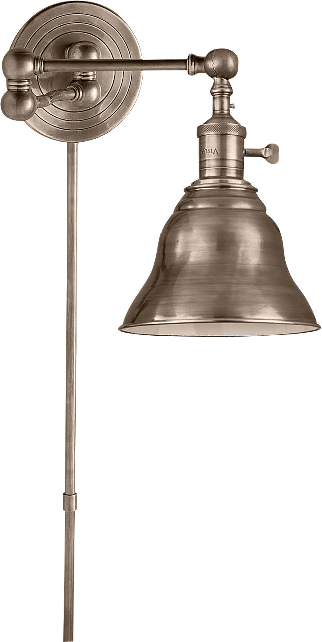 Boston Swing Arm in Antique Nickel with SLE Shade