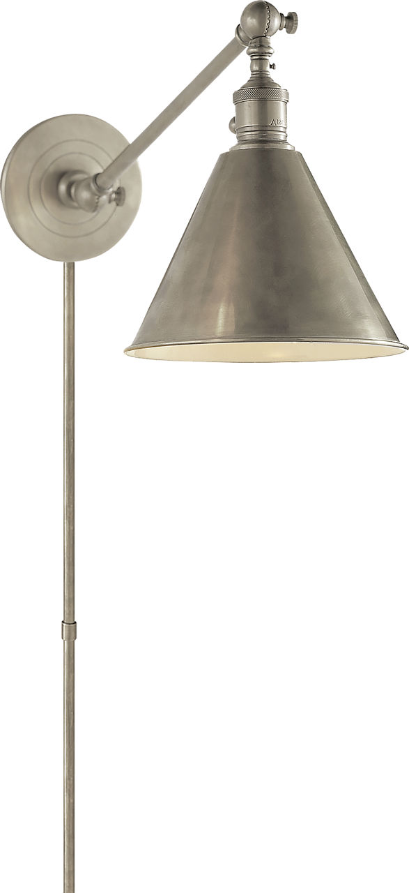 Boston Functional Single Arm Library Light in Antique Nickel