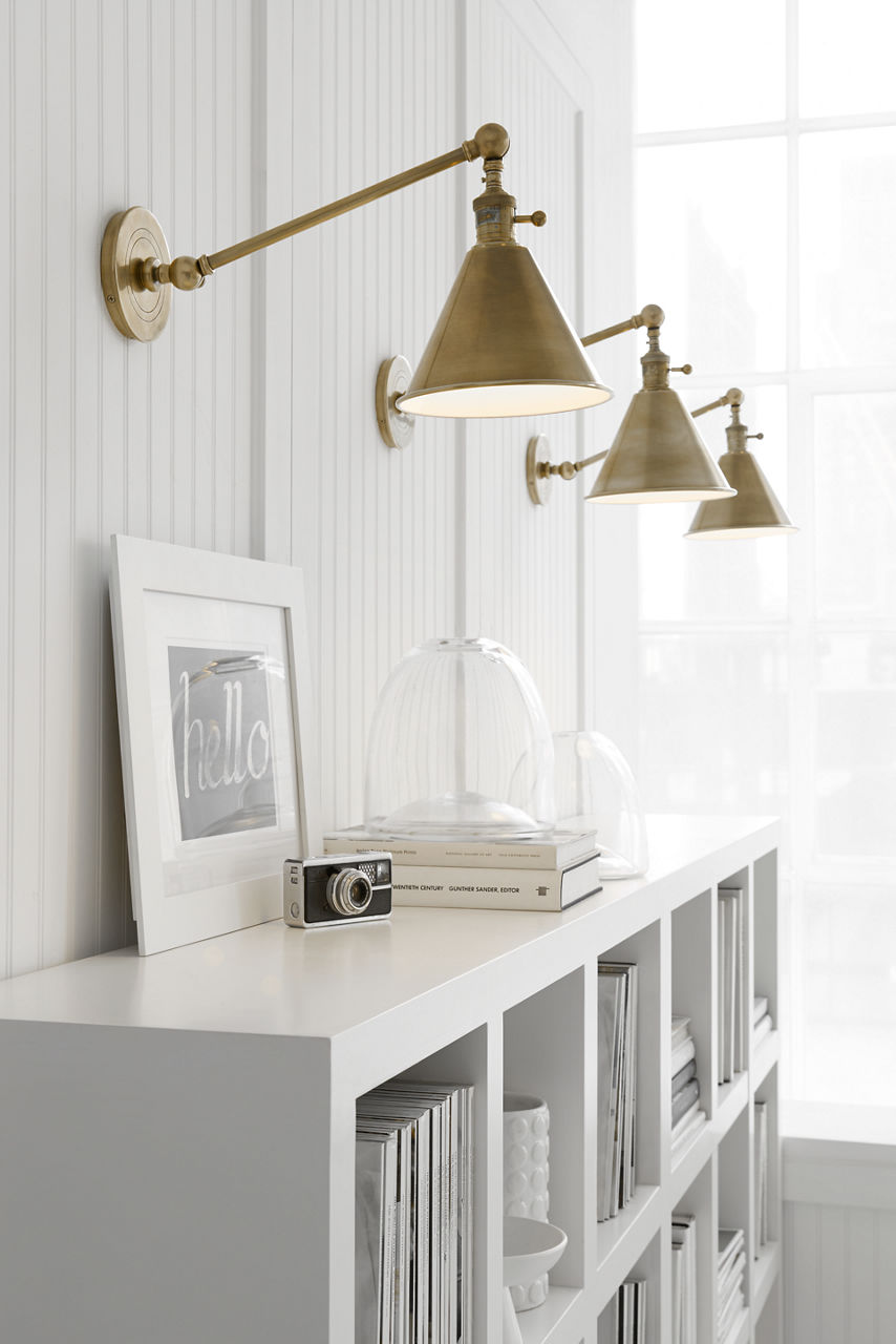 【未使用】A&M クリスタルクロック(ストライプ) Boston Functional Single Arm Library Light - SL2922 | Visual Comfort