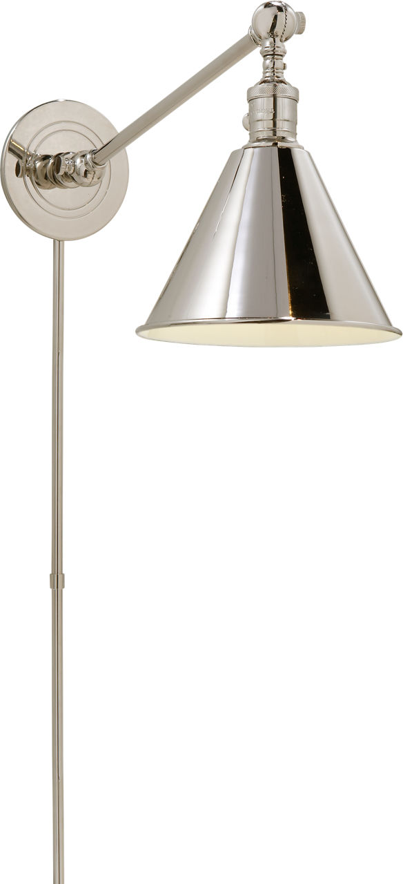 Boston Functional Single Arm Library Light in Polished Nickel