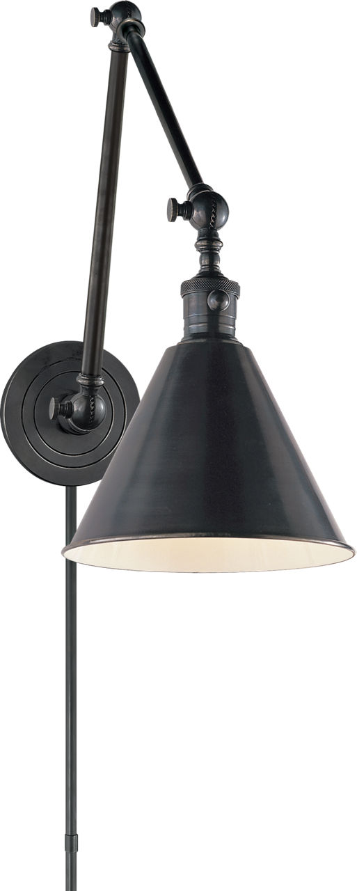 Boston Functional Double Arm Library Light in Bronze