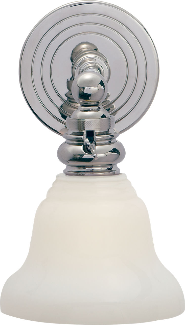 Boston Functional Single Light in Chrome with White Glass