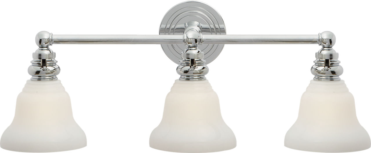 Boston Functional Triple Light in Chrome with White Glass