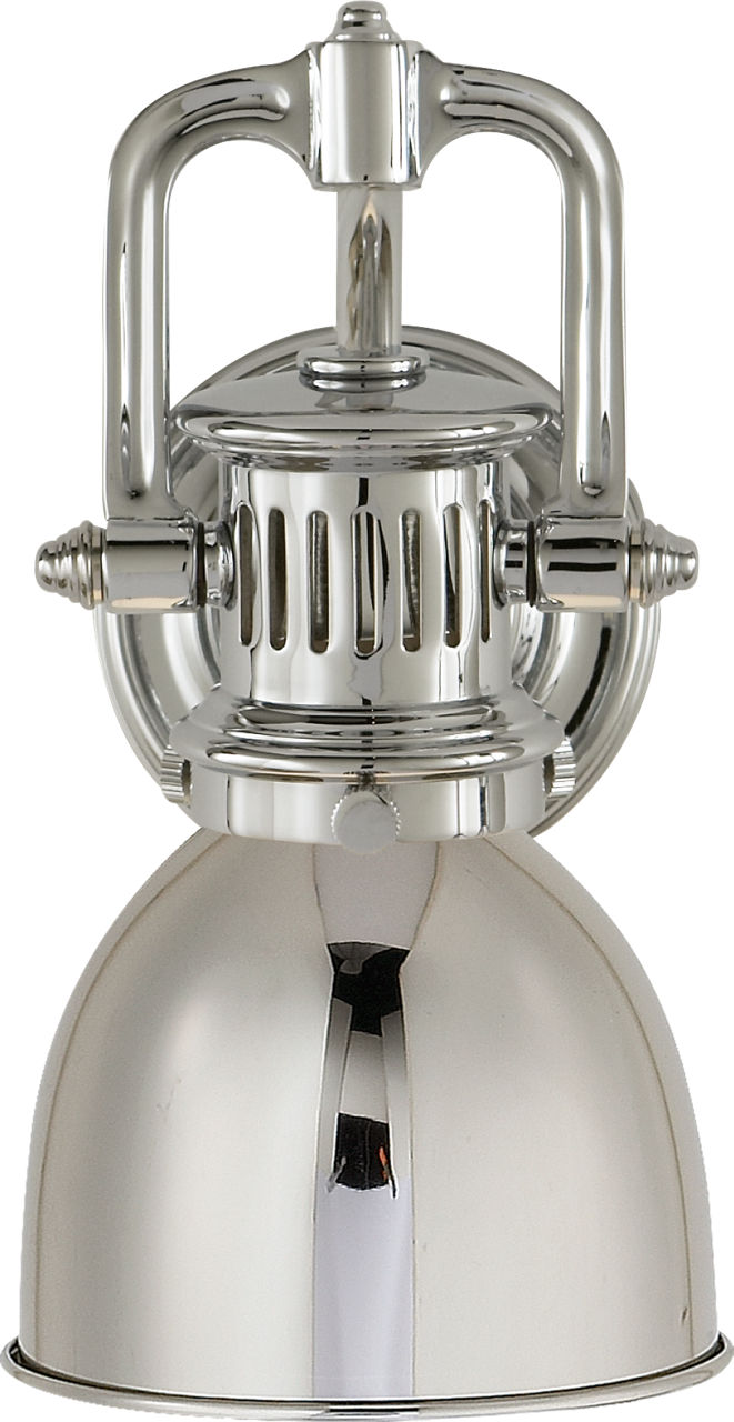 Yoke Suspended Sconce in Polished Nickel with Polished Nickel Shade