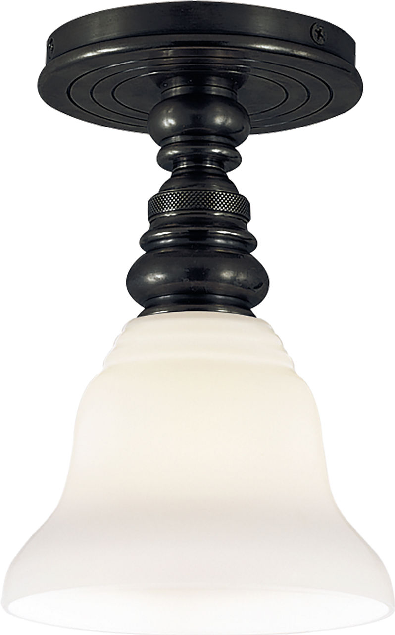 Boston Single Flush Mount in Bronze with SLEG Shade