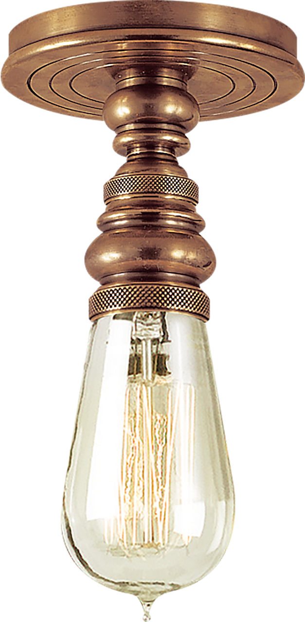 Boston Single Flush Mount in Hand-Rubbed Antique Brass