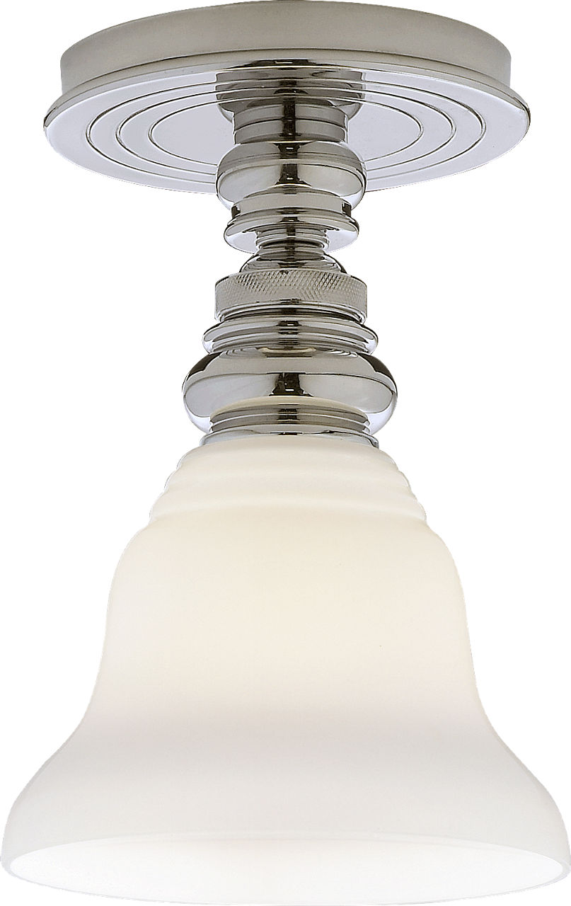 Boston Single Flush Mount in Polished Nickel with SLEG Shade