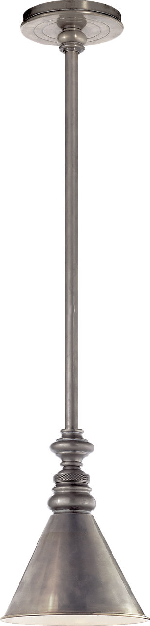 Boston Pendant in Antique Nickel with Mini Slant Shade