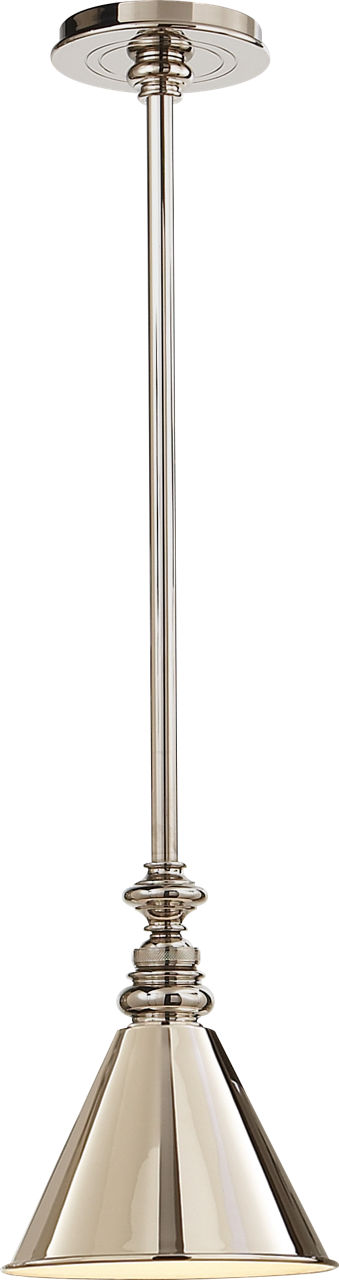 Boston Pendant in Polished Nickel with Mini Slant Shade