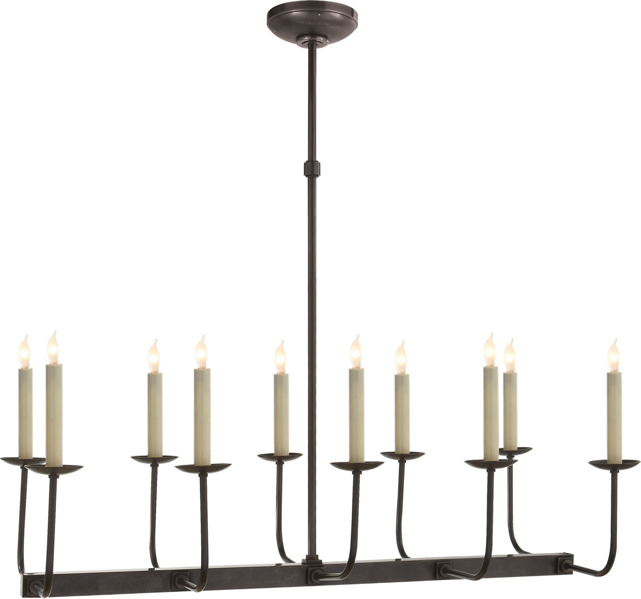 Linear Branched Chandelier in Bronze