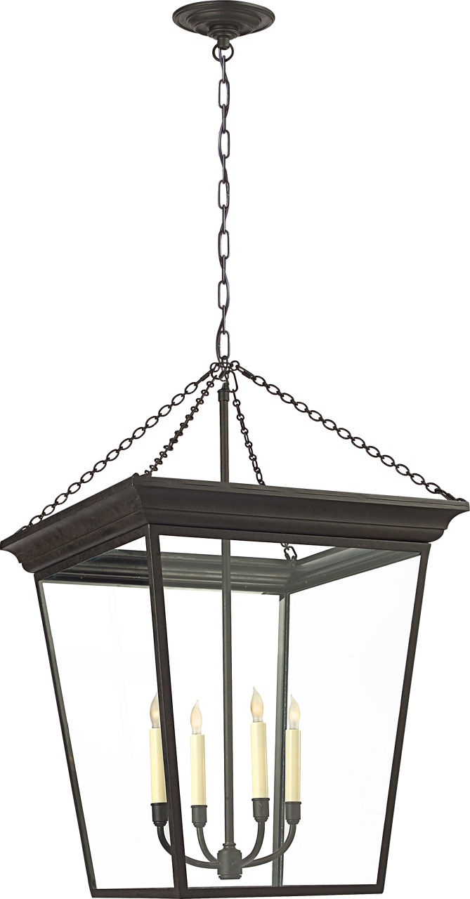 Cornice Large Lantern in Blackened Rust