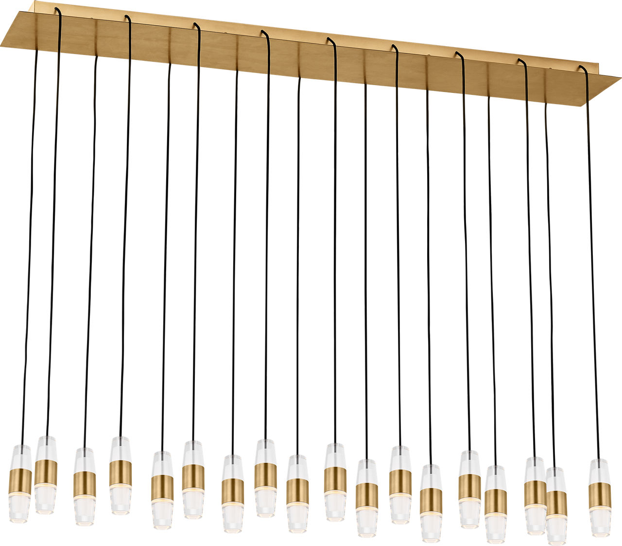 Lassell Short 18-Light Chandelier in Natural Brass 2700K 277V