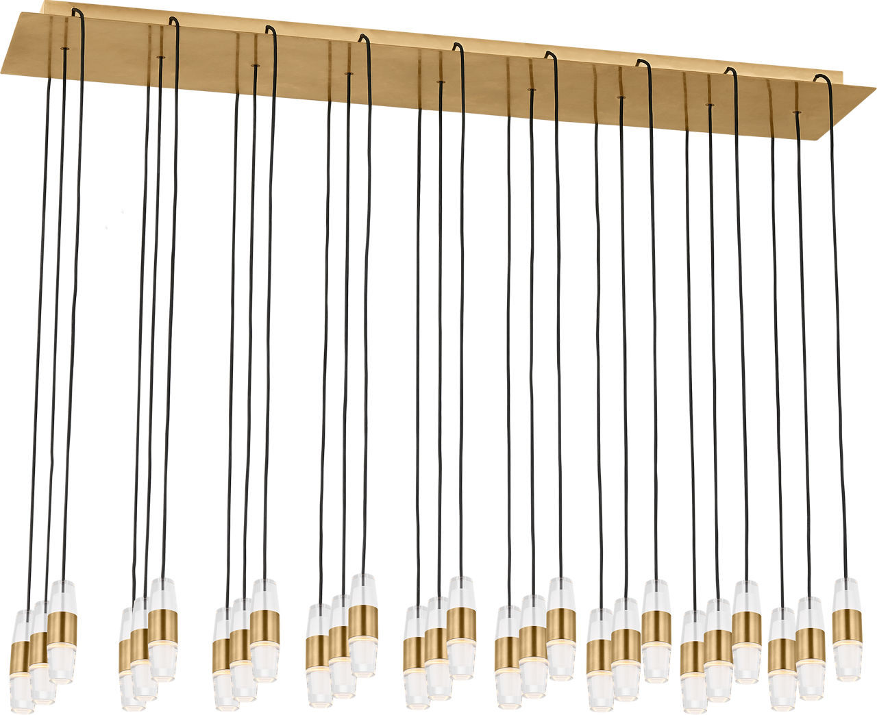 Lassell Short 27-Light Chandelier in Natural Brass 2700K 277V