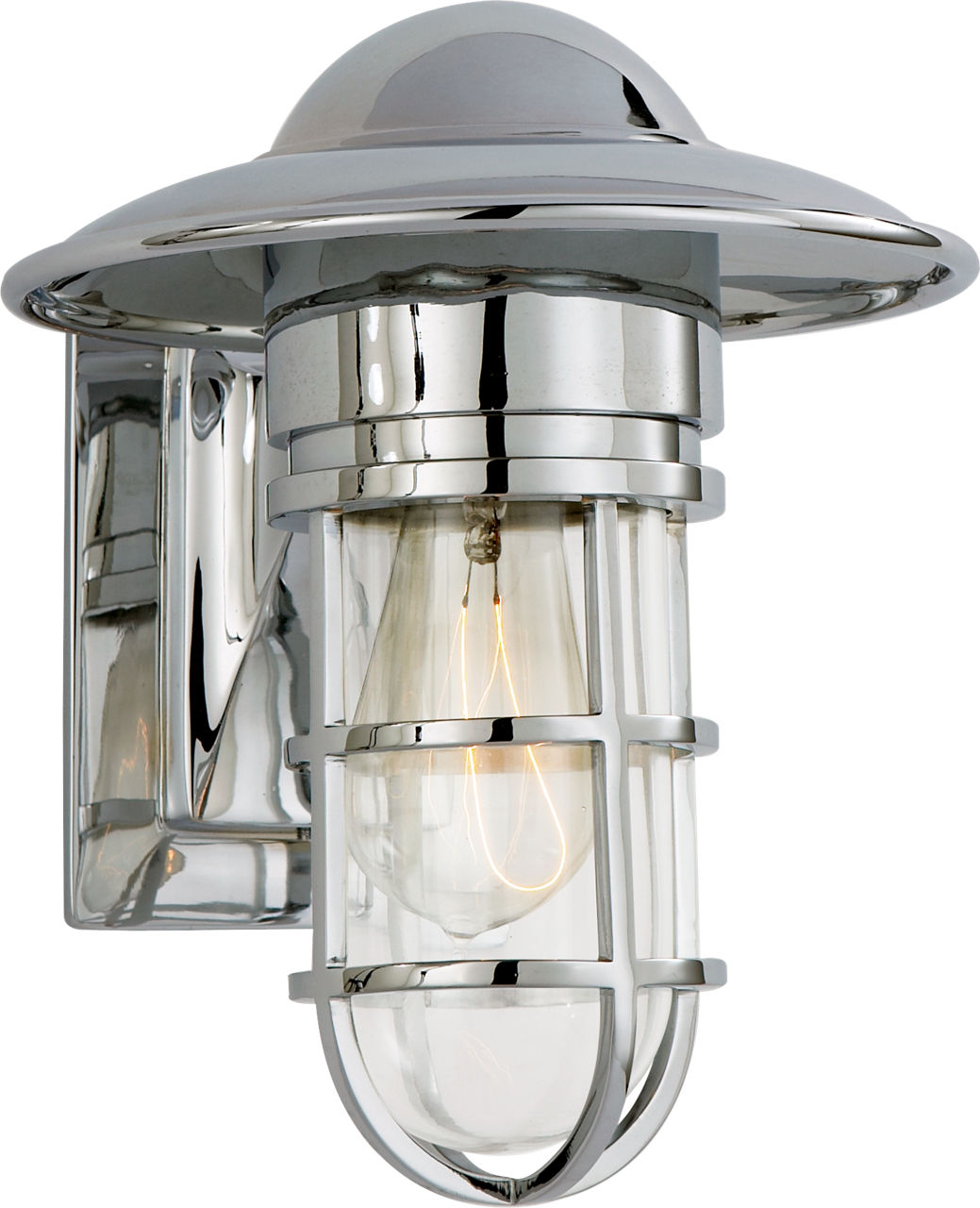 Marine Indoor/Outdoor Wall Light in Chrome with Clear Glass